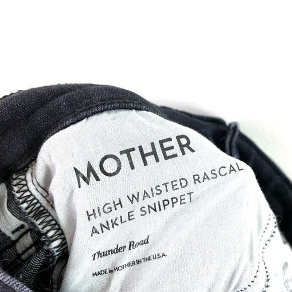 Mother High Waisted Rascal Ankle Snippet Straight Leg Denim Jean Thunder Road 27 - Picture 6 of 7